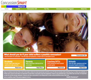 Image of ConcussionSmart Marin website home page