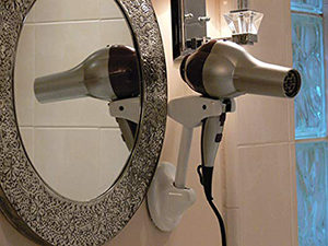 Image of wall mounted hair blow dryer holder