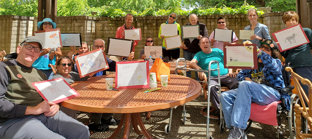 group photo of art project participants