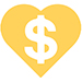 Dollar Sign In Heart Icon