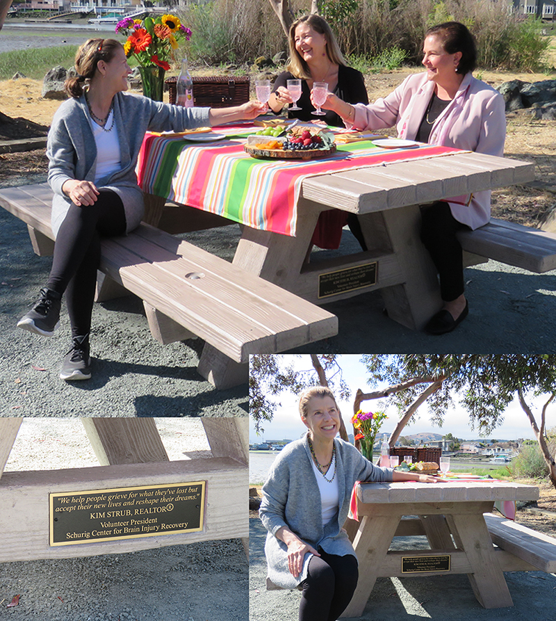 Photo of collage of people celebrating picnic table